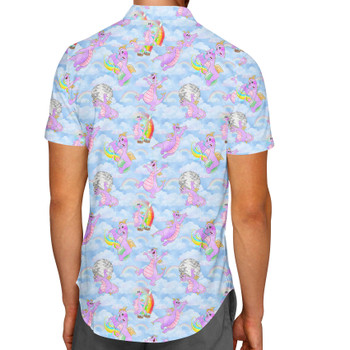 Men's Button Down Short Sleeve Shirt - Imagine with Figment