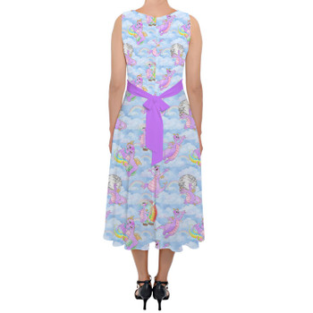 Belted Chiffon Midi Dress - Imagine with Figment