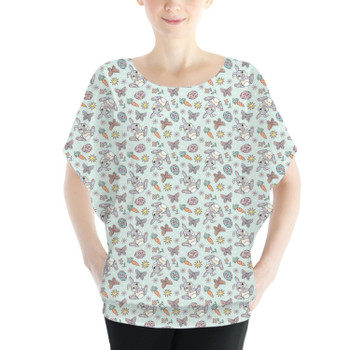 Batwing Chiffon Top - Thumper Springtime