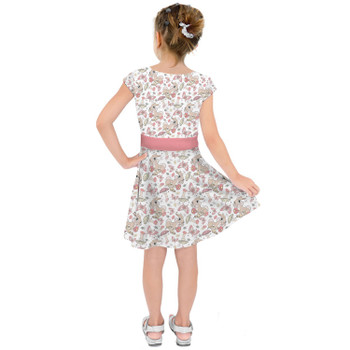 Girls Short Sleeve Skater Dress - Miss Bunny Springtime