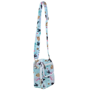 Belt Bag with Shoulder Strap - Watercolor Minnie Mermaids