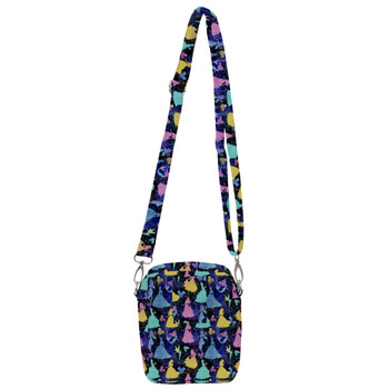 Belt Bag with Shoulder Strap - Princess Glitter Silhouettes