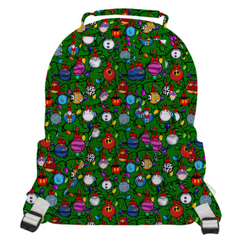 Pocket Backpack - Disney Christmas Baubles on Green