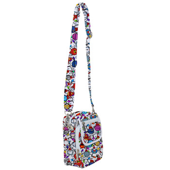 Belt Bag with Shoulder Strap - Disney Christmas Baubles on White