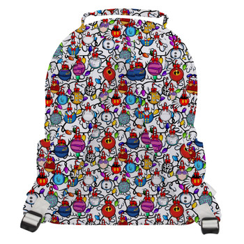 Pocket Backpack - Disney Christmas Baubles on White