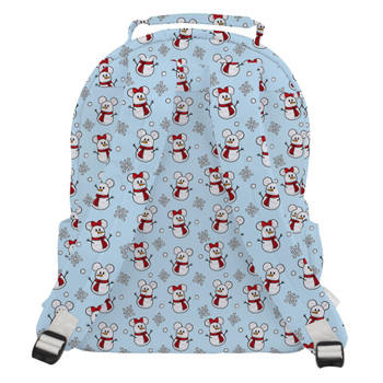 Pocket Backpack - Mickey & Minnie Snowmen