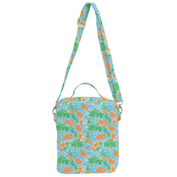 Crossbody Bag - Neon Floral Tangerine Goofy & Pluto