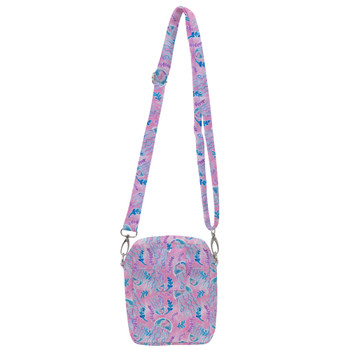 Belt Bag with Shoulder Strap - Neon Floral Jellyfish