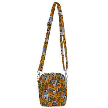 Belt Bag with Shoulder Strap - Retro Floral R2D2 Droid