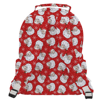 Pocket Backpack - Retro Christmas Vintage Winking Santa Claus