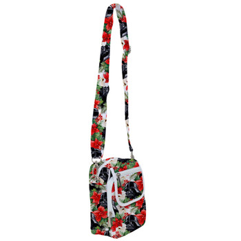 Belt Bag with Shoulder Strap - Vader Holiday Christmas Poinsettias
