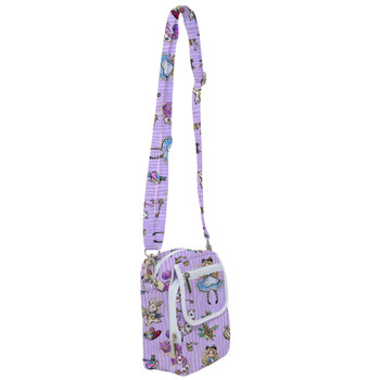 Belt Bag with Shoulder Strap - Whimsical Alice And The White Rabbit