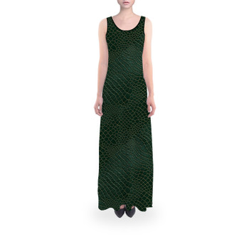 Flared Maxi Dress - Animal Print - Alligator