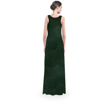 Flared Maxi Dress - Animal Print - Alligator