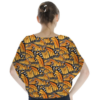 Batwing Chiffon Top - Animal Print - Monarch Butterfly