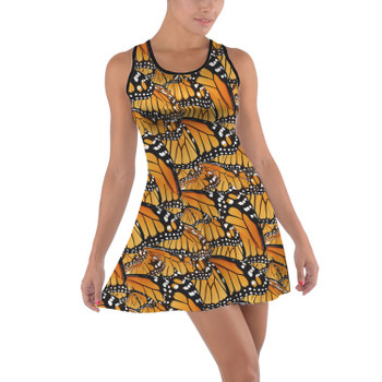 Cotton Racerback Dress - Animal Print - Monarch Butterfly