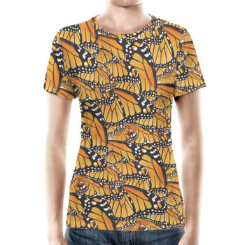 Women's Cotton Blend T-Shirt - Animal Print - Monarch Butterfly