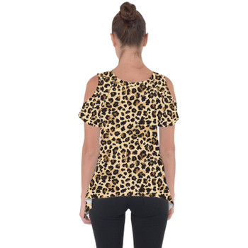 Cold Shoulder Tunic Top - Animal Print - Cheetah