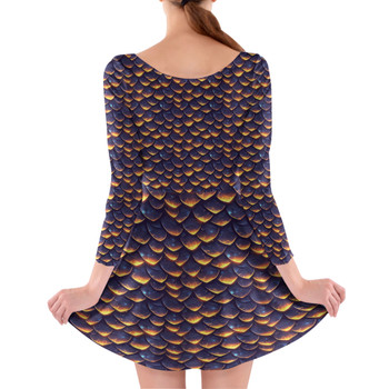 Longsleeve Skater Dress - Animal Print - Dragon