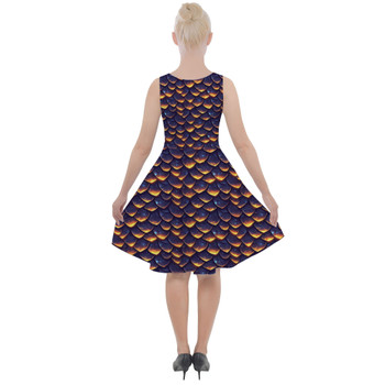 Skater Dress with Pockets - Animal Print - Dragon