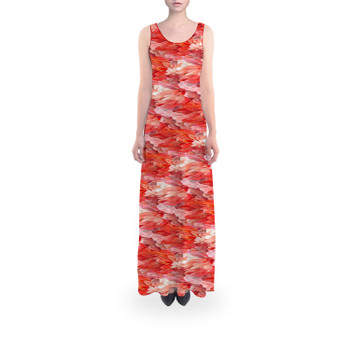 Flared Maxi Dress - Animal Print - Flamingo