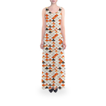 Flared Maxi Dress - Animal Print - Koi Fish