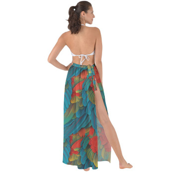 Maxi Sarong Skirt - Animal Print - Macaw Parrot