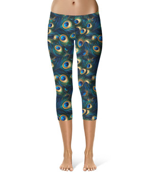 Sport Capri Leggings - Animal Print - Peacock