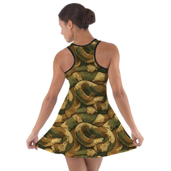 Cotton Racerback Dress - Animal Print - Snake