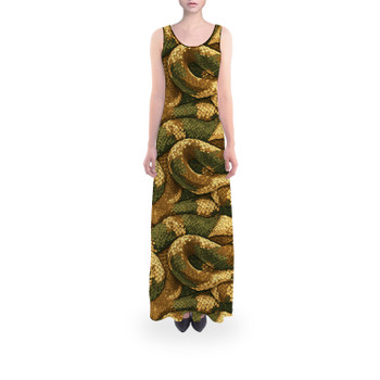 Flared Maxi Dress - Animal Print - Snake