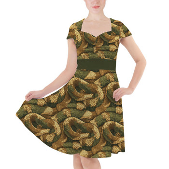 Sweetheart Midi Dress - Animal Print - Snake