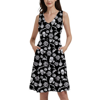 V-Neck Pocket Skater Dress - A Pirate Life