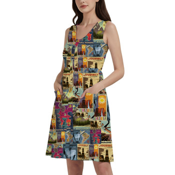 Button Front Pocket Dress - Pixar Up Travel Posters