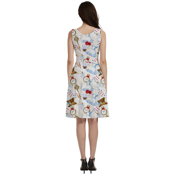 V-Neck Pocket Skater Dress - Wonderland Icons