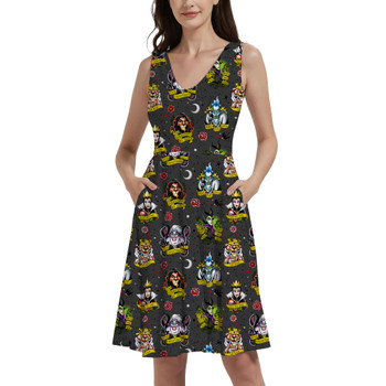 V-Neck Pocket Skater Dress - Villain Tattoos