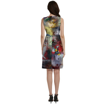 Button Front Pocket Dress - Watercolor Nightmare Before Christmas