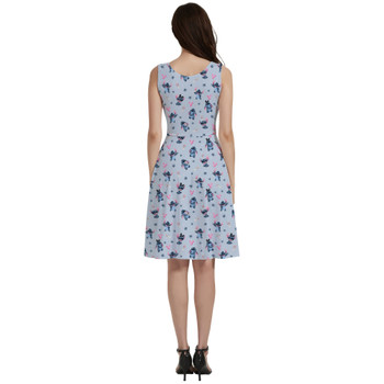 V-Neck Pocket Skater Dress - Happy Stitch