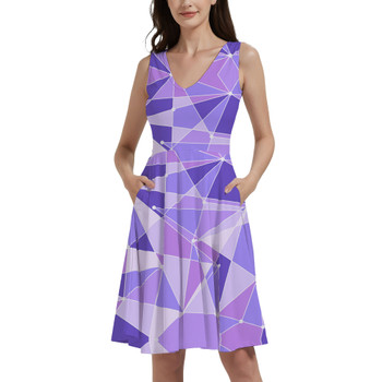 V-Neck Pocket Skater Dress - The Purple Wall