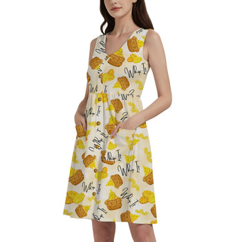 Button Front Pocket Dress - Dole Whip It!