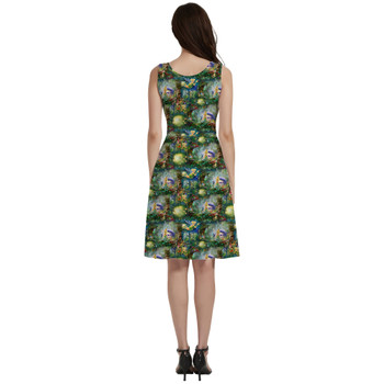 V-Neck Pocket Skater Dress - Tinkerbell in Pixie Hollow