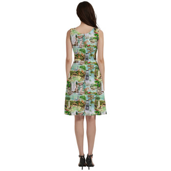 V-Neck Pocket Skater Dress - Jungle Cruise Ride