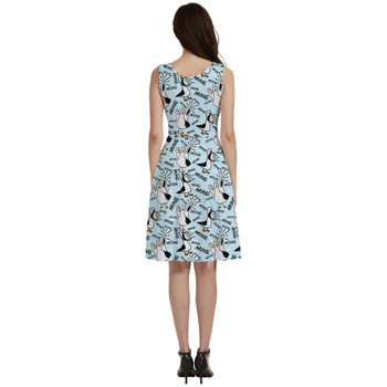 V-Neck Pocket Skater Dress - Mine Mine Mine Seagulls Pixar Inspired