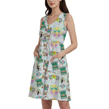 Button Front Pocket Dress - Main Attraction Enchanted Tiki Room