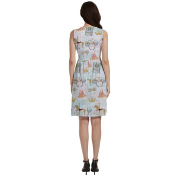 Button Front Pocket Dress - Main Attraction Disney Carousel