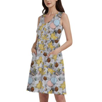Button Front Pocket Dress - Silly Old Bear