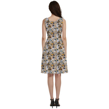 V-Neck Pocket Skater Dress - Wall-E & Eve Sketched