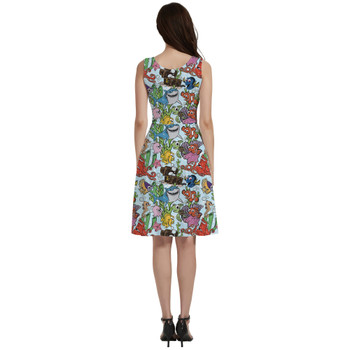 V-Neck Pocket Skater Dress - Fish Are Friends Nemo Inspired