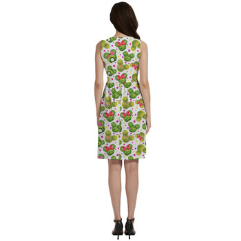 Button Front Pocket Dress - Mickey & Minnie Topiaries