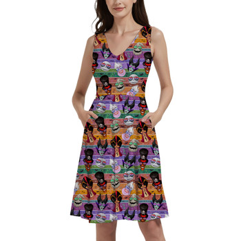 V-Neck Pocket Skater Dress - Chillin' like a Villain