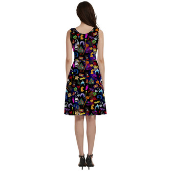 V-Neck Pocket Skater Dress - Disney Villain Icons